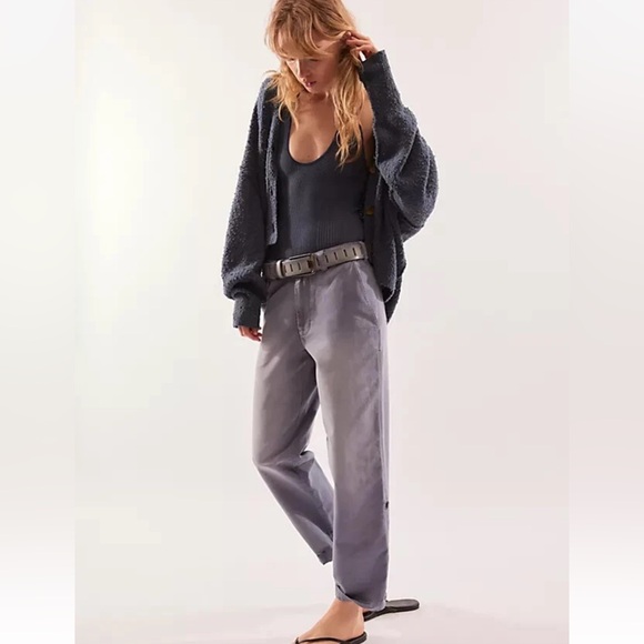 FREE PEOPLE Cleo Washed Chino Trouser Pants